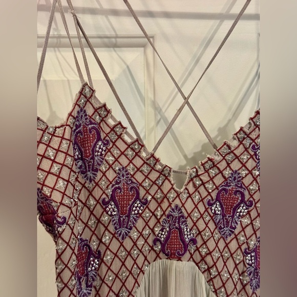 Free People Lost in a Dream Maxi Dress Beaded Embroidered Boho Fairy Festival 6 - Picture 7 of 16